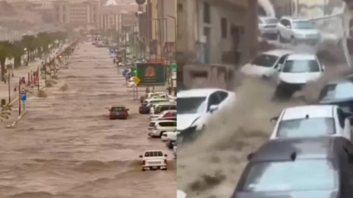 Penampakan Arab Saudi dilandar banjir bandang