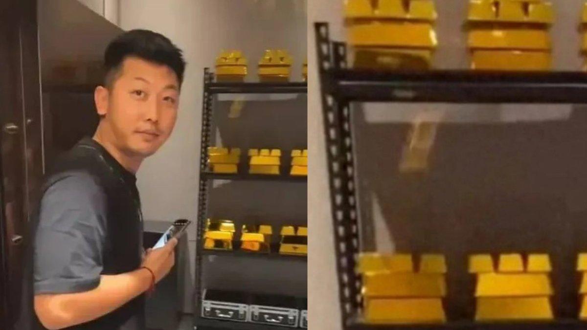 Penampakan emas batangan di gudang harta Vu Duong