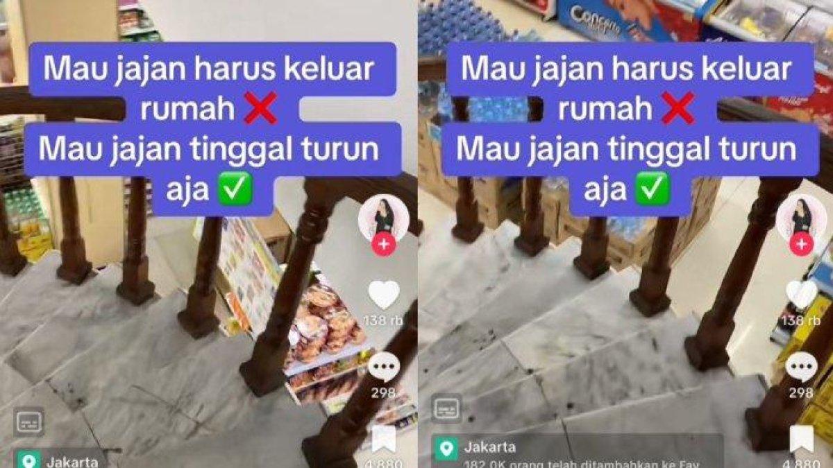 Penampakan rumah yang berada di atas minimarket di Jakarta.