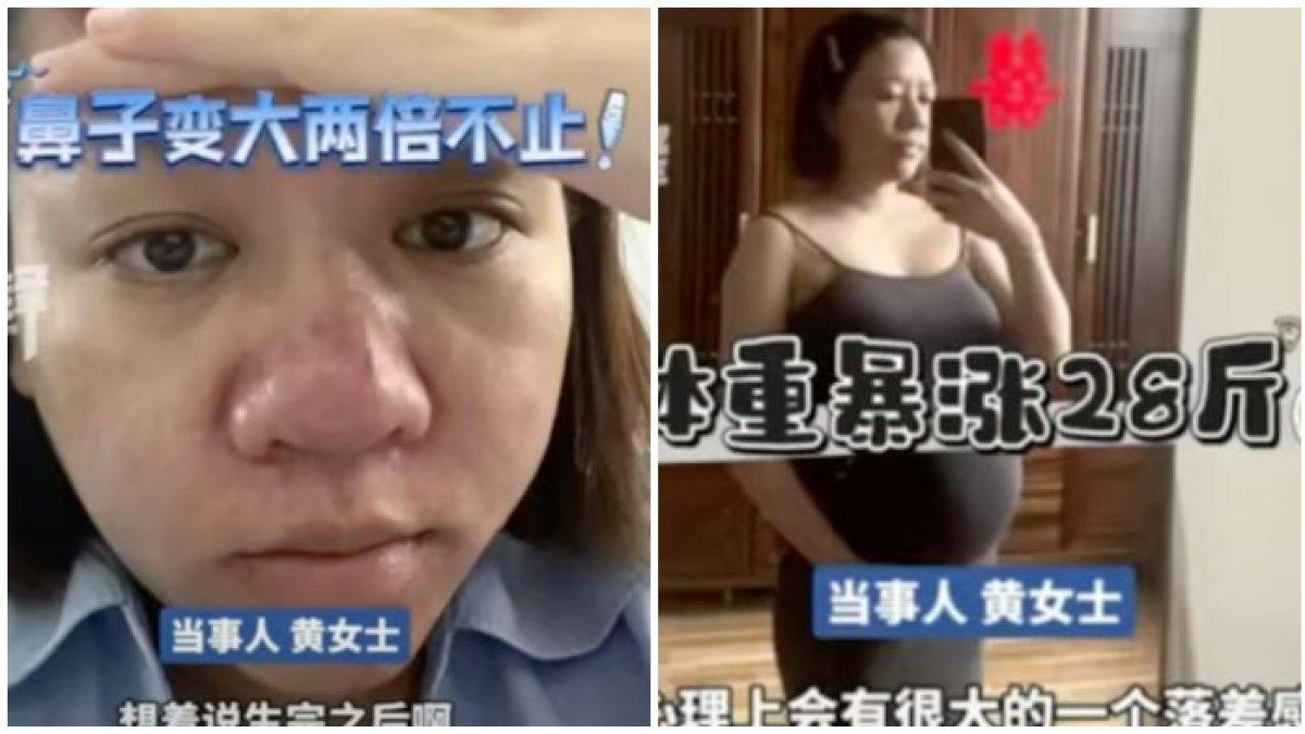 Penampilan Huang saat hamil bak bed aorang