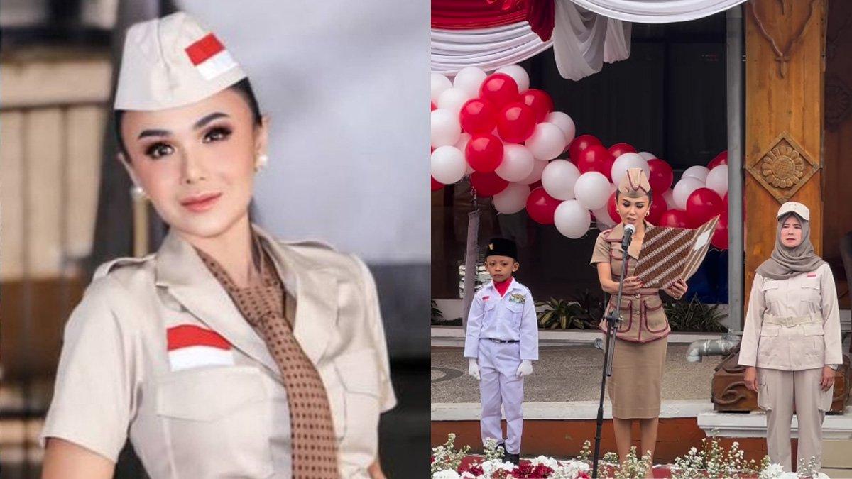 Penampilan Yuni Shara jadi pemimpin upacara 17 Agustus di PAUD miliknya