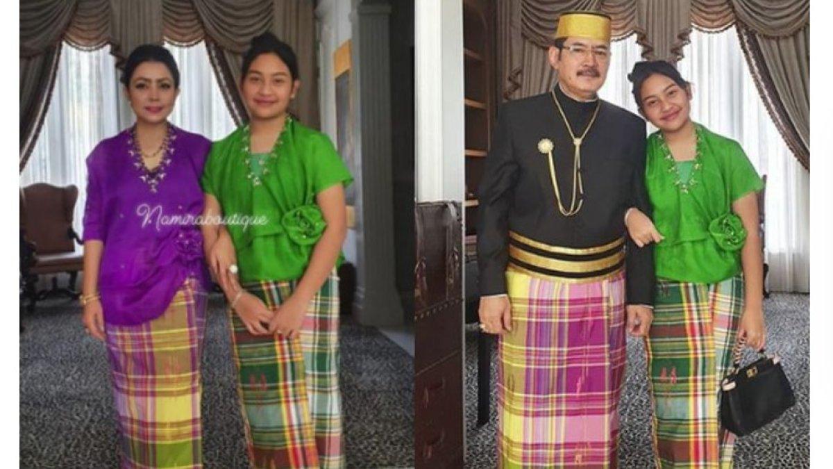 Penampilan anak Mayangsari, Khirani Trihatmodjo kenakan baju bodo modern bareng Mama dan Papa