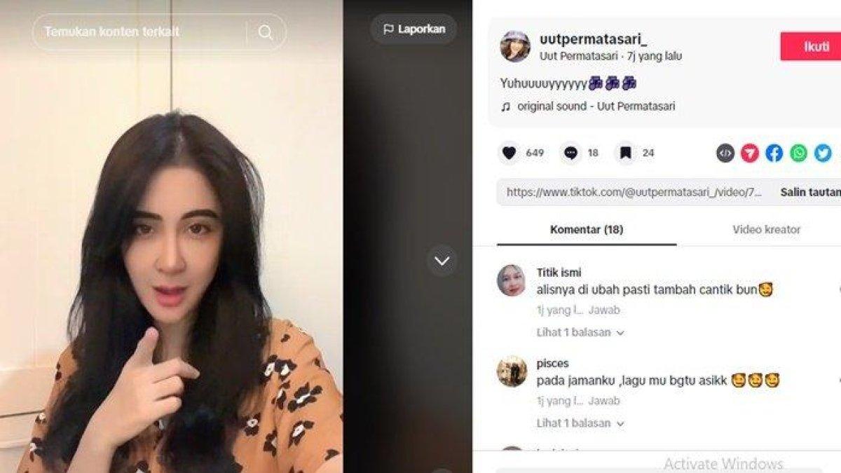 Penampilan sederhana Uut Permatasari di rumah