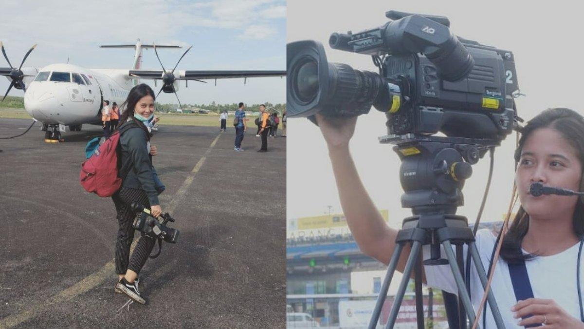 Penampilan sederhana Yulia Lorena sebagai jurnalis