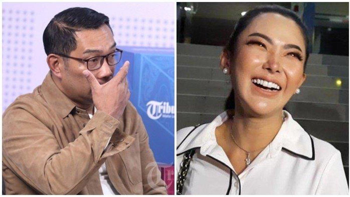 PENGAKUAN AYU AULIA: (kiri) Mantan Gubernur Jawa Barat Ridwan Kamil saat wawancara khusus dengan Tribunnews di Kantor Tribun Network, Jakarta, Selasa (28/5/2024). (kanan) Ayu Aulia usai melakukan konsultasi hukum di Polda Metro Jaya, Jakarta Selatan, Rabu (21/7/2021).  Deretan kejanggalan dari pengakuan Lisa Mariana terkait hubungannya dengan Ridwan Kamil mulai dikuliti dan dibongkar oleh Ayu Aulia.