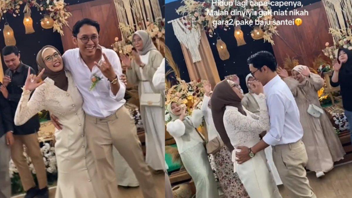 Pengantin dinyinyiri gegara baju nikah terlalu santai a