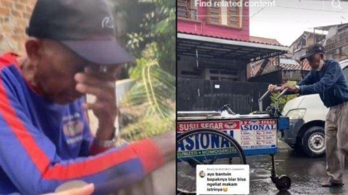 Penjual Susu Keliling Ini Tak Bisa Pulang Kampung saat Istrinya Meninggal
