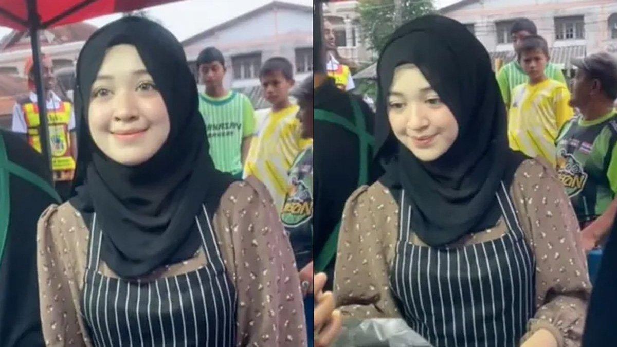 Penjual lemang cantik bernama Mee Natthanicha.

