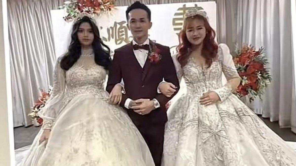 Penjual mie menikah dengan 2 wanita sekaligus, ekspresi kontras 2 pengantin disorot