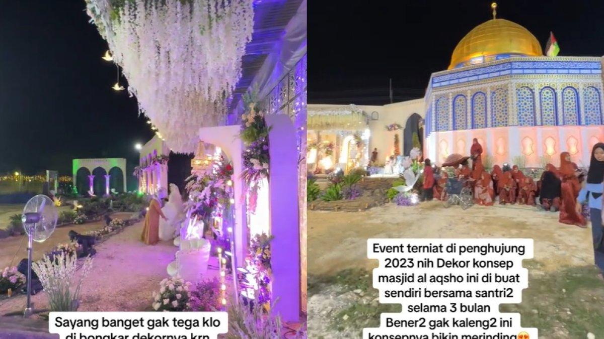 Pernikahan berkonsep Palestina viral, ada Masjid Al Aqsa