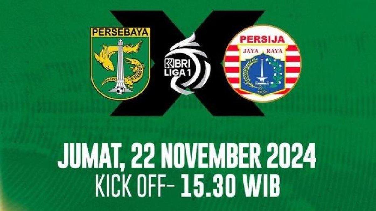 Persebaya Surabaya vs Persija Jakarta di pekan ke-11 Liga 1 2024/2025