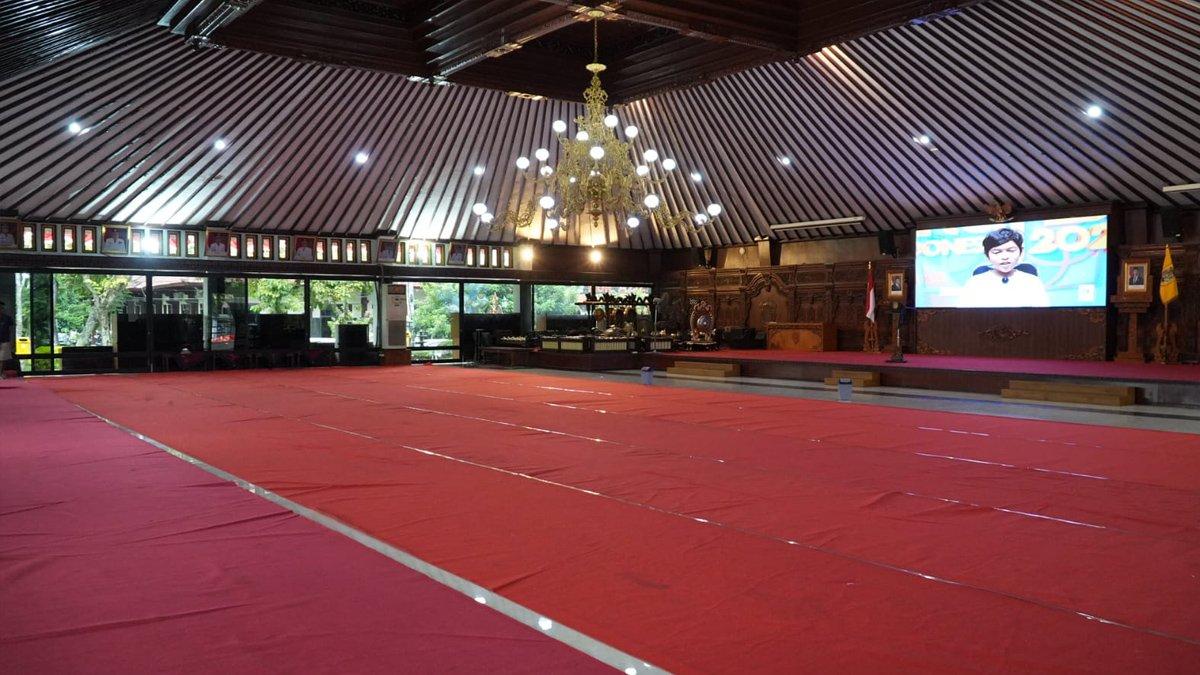 NOBAR TIMNAS INDONESIA - Persiapan di dalam Pendopo Kabupaten Klaten, Kamis (20/3/2025).