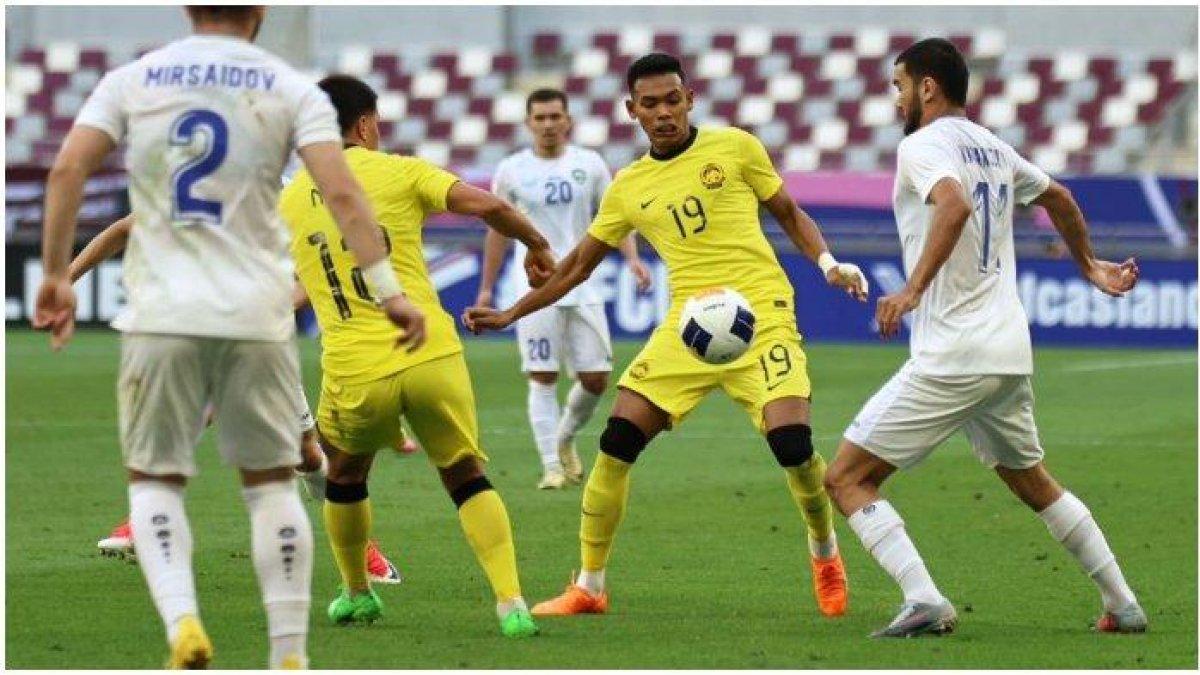Pertandingan Grup D Piala Asia U23 2024 antara Uzbekistan vs Malaysia di Stadion Internasional Khalifa Qatar pada Rabu (17/4/2024).