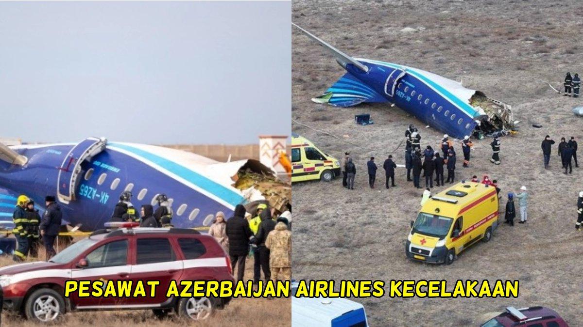 Pesawat Azerbaijan Airlines jatuh di dekat kota Aktau, Kazakhstan pada Rabu (25/12/2024).