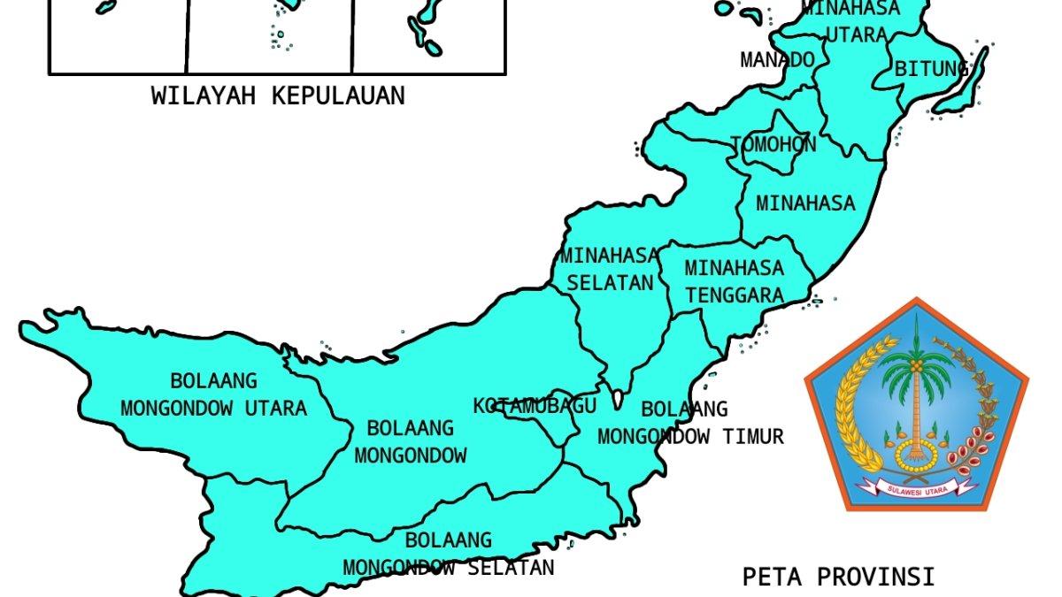 Peta pembagian kabupaten kota di Sulawesi Utara