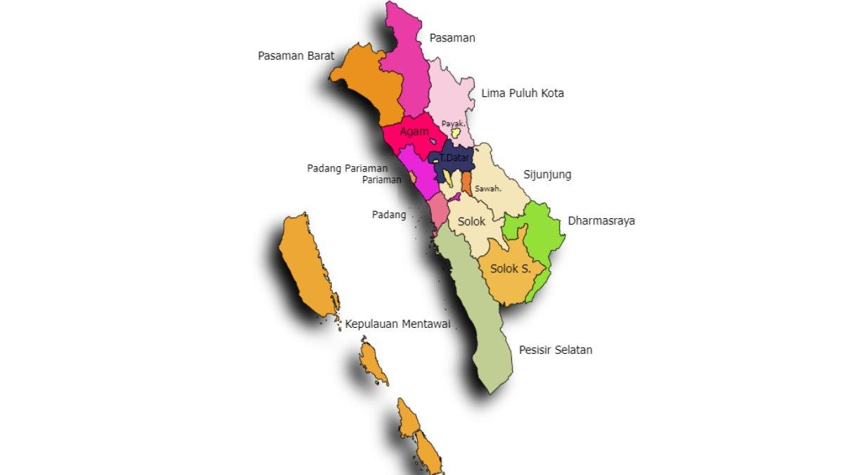 Peta wilayah Sumatera Barat