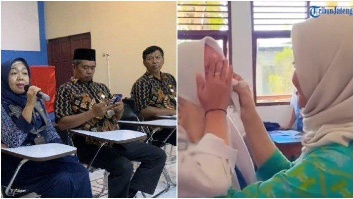 Pihak sekolah memberikan penjelasan terkait viral video seorang guru menghapus make up muridnya di Semarang, Jawa Tengah.