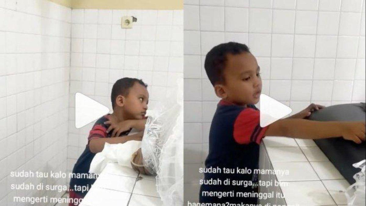 Pilu bocah bangunkan ibu yang sudah terkapar meninggal.