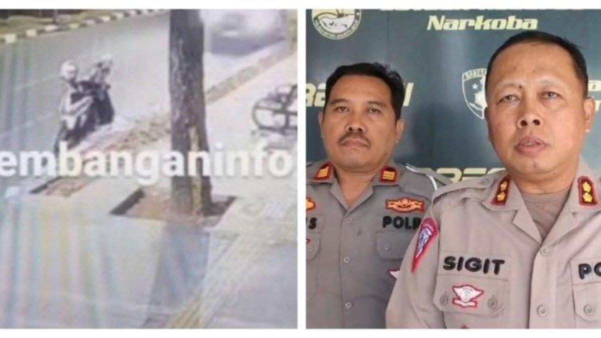 Polisi saat memberikan keterangan pers kasus pengemudi Toyota Fortuner menabrak seorang wanita