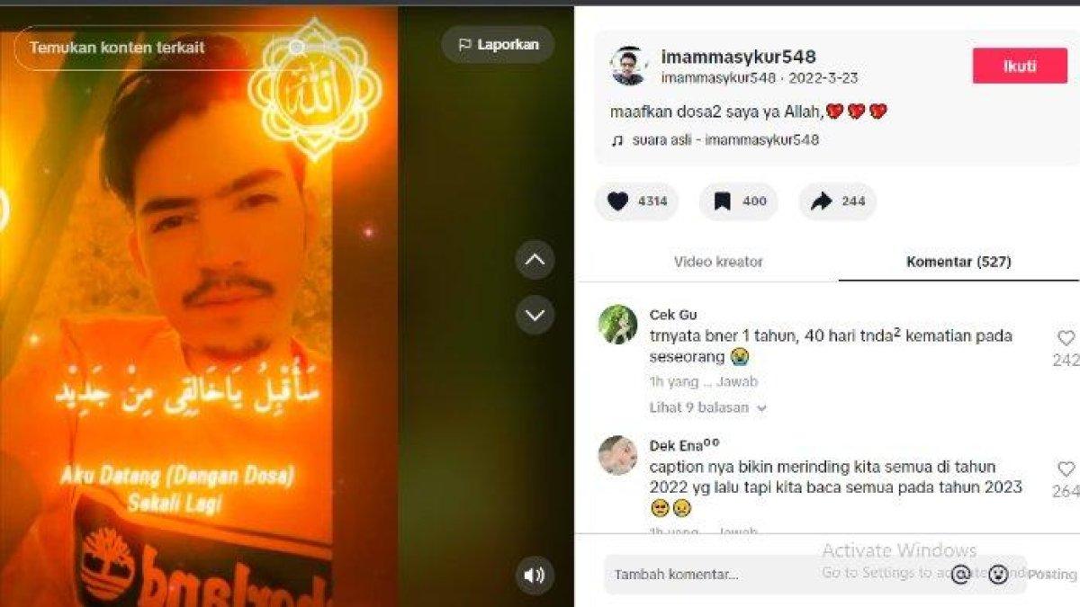 Postingan terakhir Imam Masykur sebelum tewas dianiaya oknum Paspampres