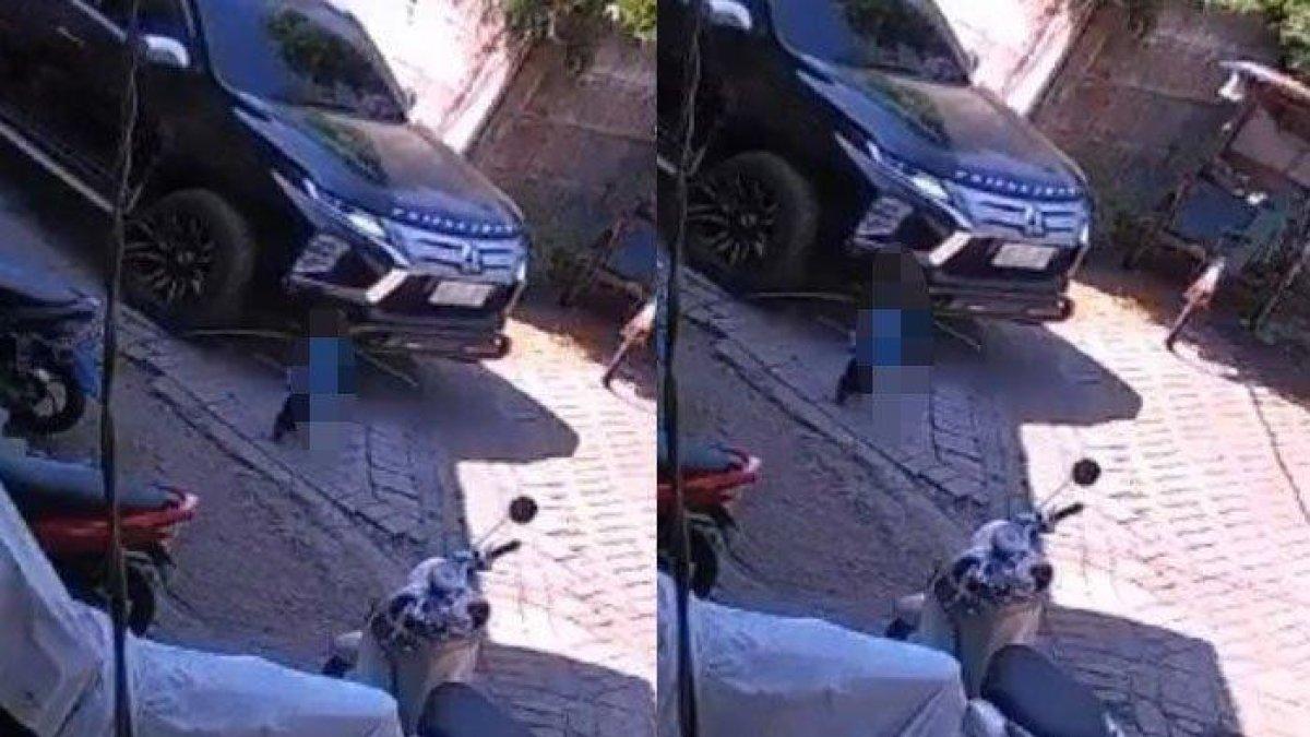 Potongan video yang memperlihatkan detik-detik balita di Makassar terlindas mobil mewah Pajero Sport di Kota Makassar, Sulawesi Selatan (Sulsel)