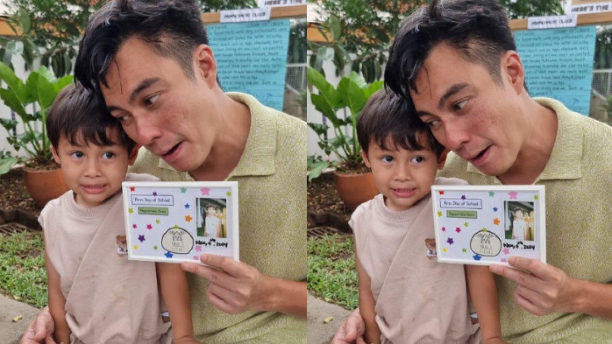 Potret Baim Wong ketika mengambil rapot Kenzo (4)
