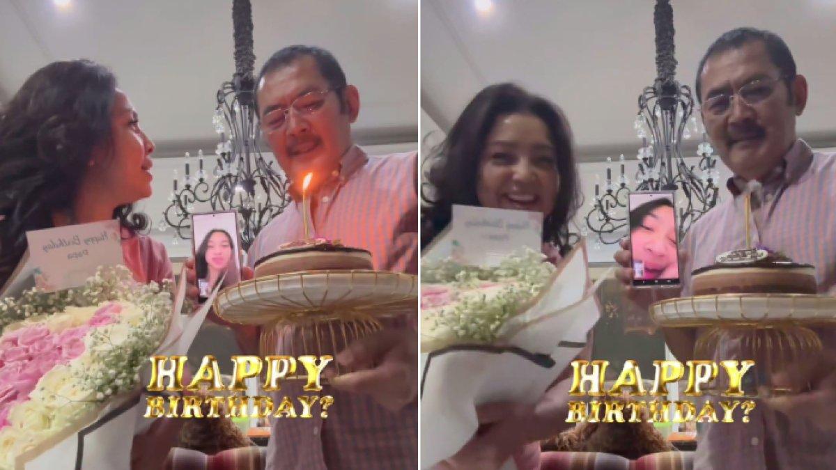 Potret Bambang Trihatmodjo ulang tahun ke-71, tiup lilin bareng Mayangsari, Khirani ikut lewat VC