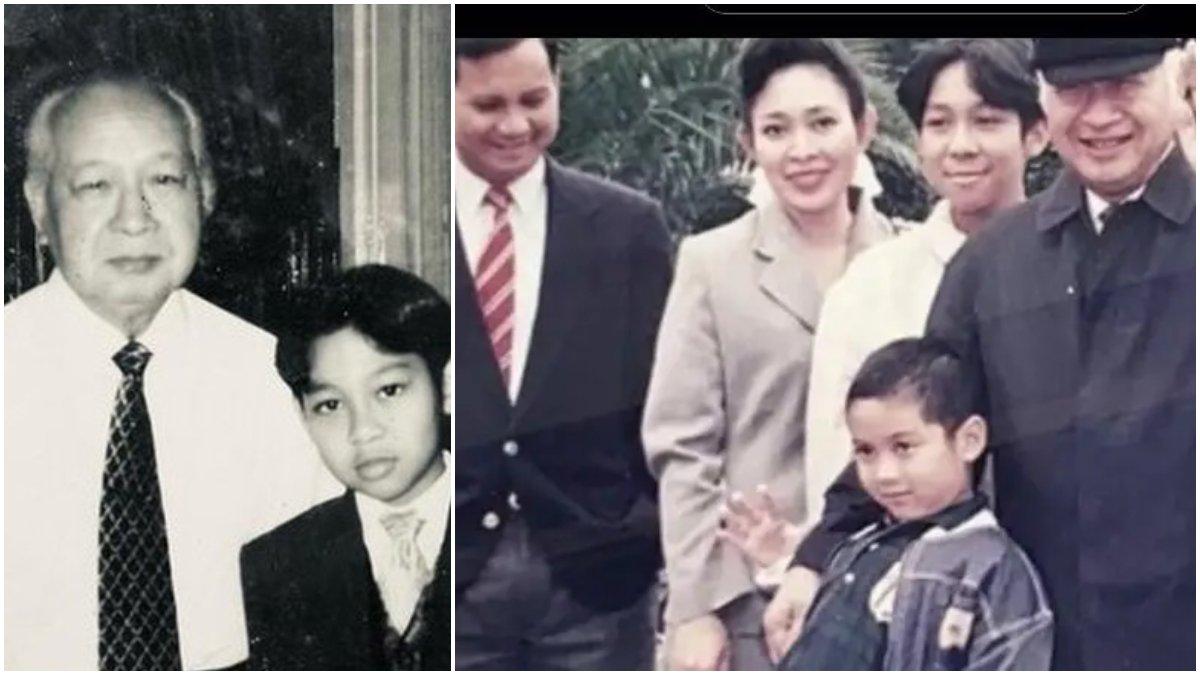 Potret Didit Hediprasetyo, putra Prabowo Subianto dan Titiek Soeharto, dirangkul sang kakek, ganteng bak anak muda zaman sekarang.
