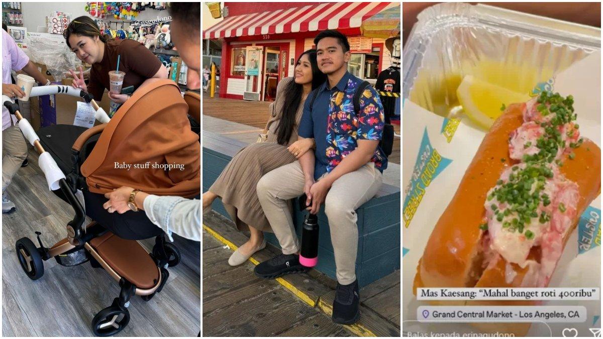 Potret Erina Gudono dan Kaesang Pangarep jalan-jalan di California, Amerika Serikat, makan roti Rp 400 ribu dan beli strolle bayi puluhan juta.