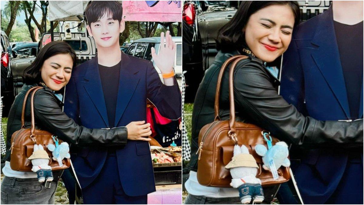 Potret Felicya Angelista bersama boneka Labubu miliknya.