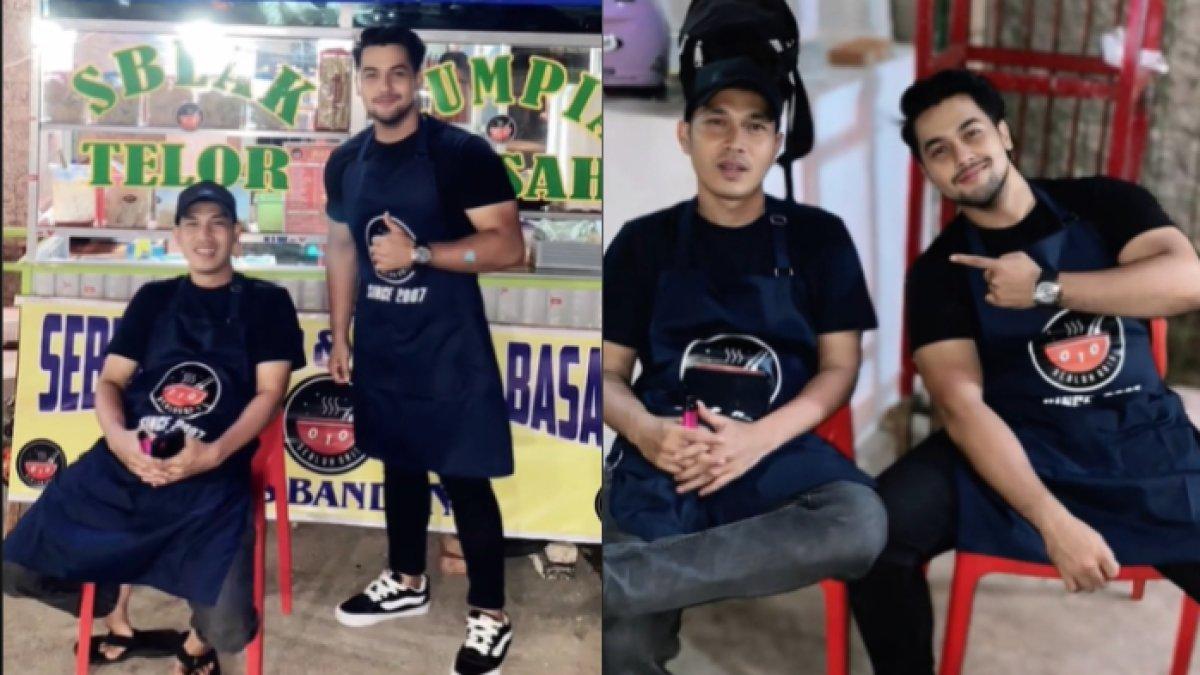 Potret Gerald Evan saat jualan seblak