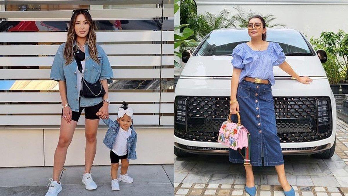 Potret Kezia Toemion dan Mayangsari pakai denim.