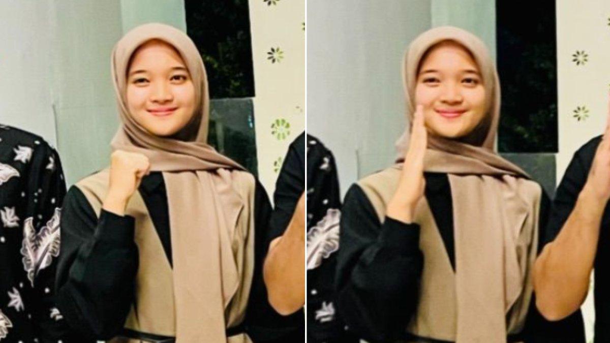 Potret Maulia Permata Putri pembawa baki bendera untuk Upacara HUT ke-79 RI di IKN.