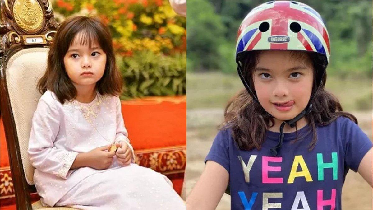 Potret Raja Nazira Safya yang lugu menggemaskan.
