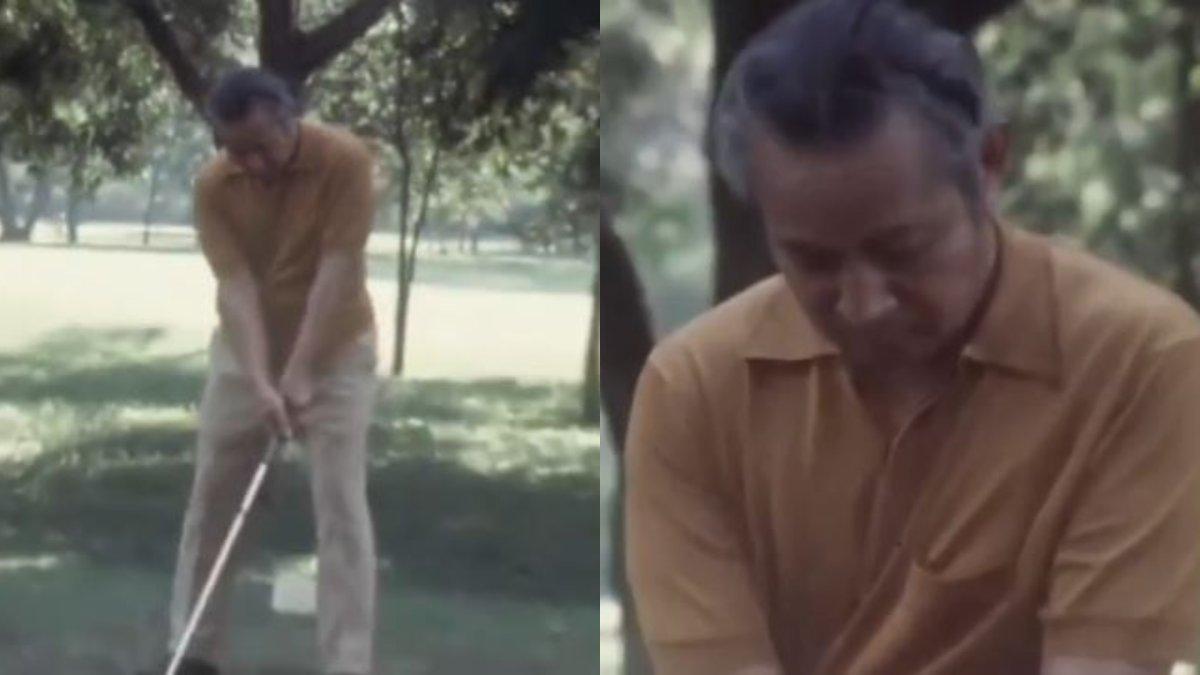 Potret Soeharto main golf.