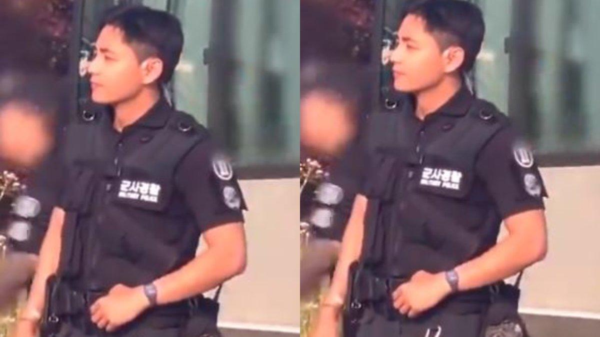 Potret V BTS tugas patroli saat wamil.
