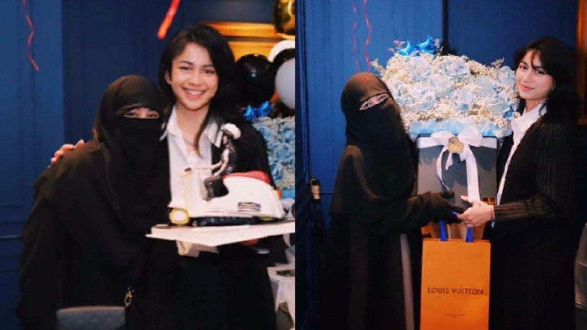 Potret kado tas branded Umi Pipik untuk Sintya Marisca dibanjiri kritikan warganet, ibu Abidzar dituding pro Israel.