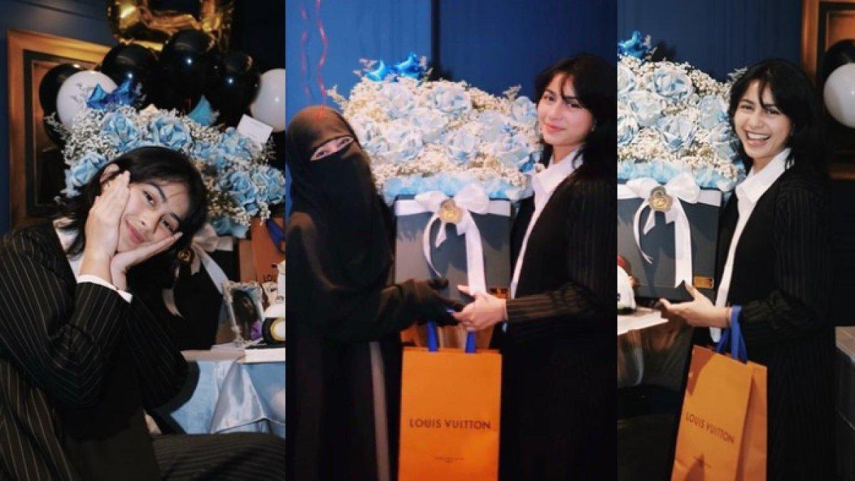 Potret kado tas branded Umi Pipik untuk Sintya Marisca dibanjiri kritikan warganet, ibu Abidzar dituding pro Israel.