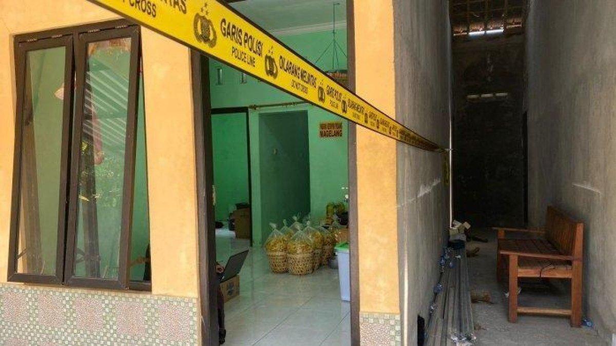 Potret kontrakan yang menjadi tempat produksi narkotika di Banguntapan, Kabupaten Bantul.