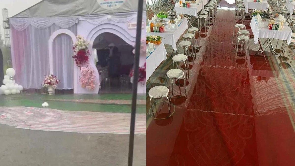 Potret pernikahan di Vietnam, sepi tamu, hidangan masih utuh.
