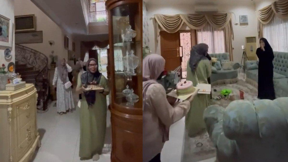 Potret ruang tamu rumah orang tuanya Rina.