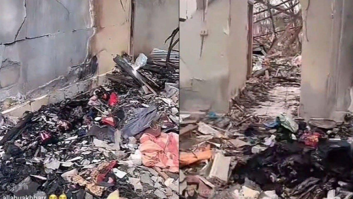 Potret rumah ludes terbakar di Thailand.