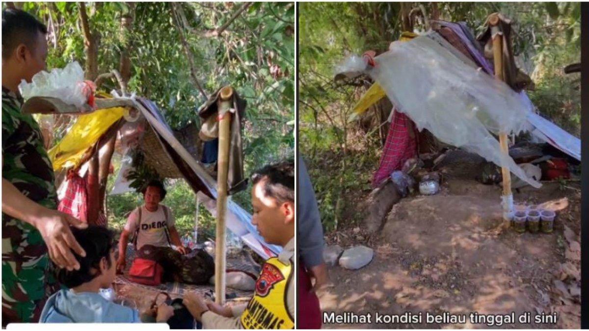 Potret tenda yang jadi tempat tinggal ayah dan anak selama 3 bulan