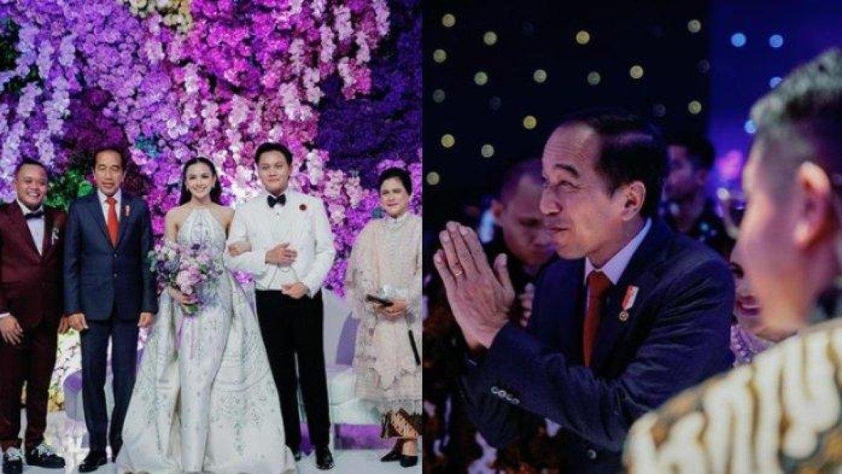 Presiden Jokowi dan Ibu Negara Iriana Jokowi hadir di pernikahan Rizky Febian dan Mahalini.