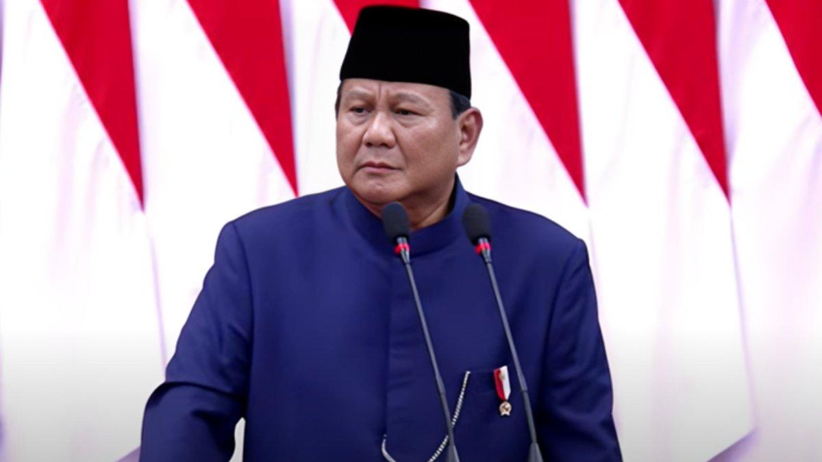 THR PEKERJA SWASTA - Potret Presiden RI Prabowo Subianto ketika berpidato di pelantikan Presiden dan Wakil Presiden RI di Gedung MPR RI, Jakarta Pusat, Minggu (20/10/2024). Prabowo telah beri arahan terkait THR