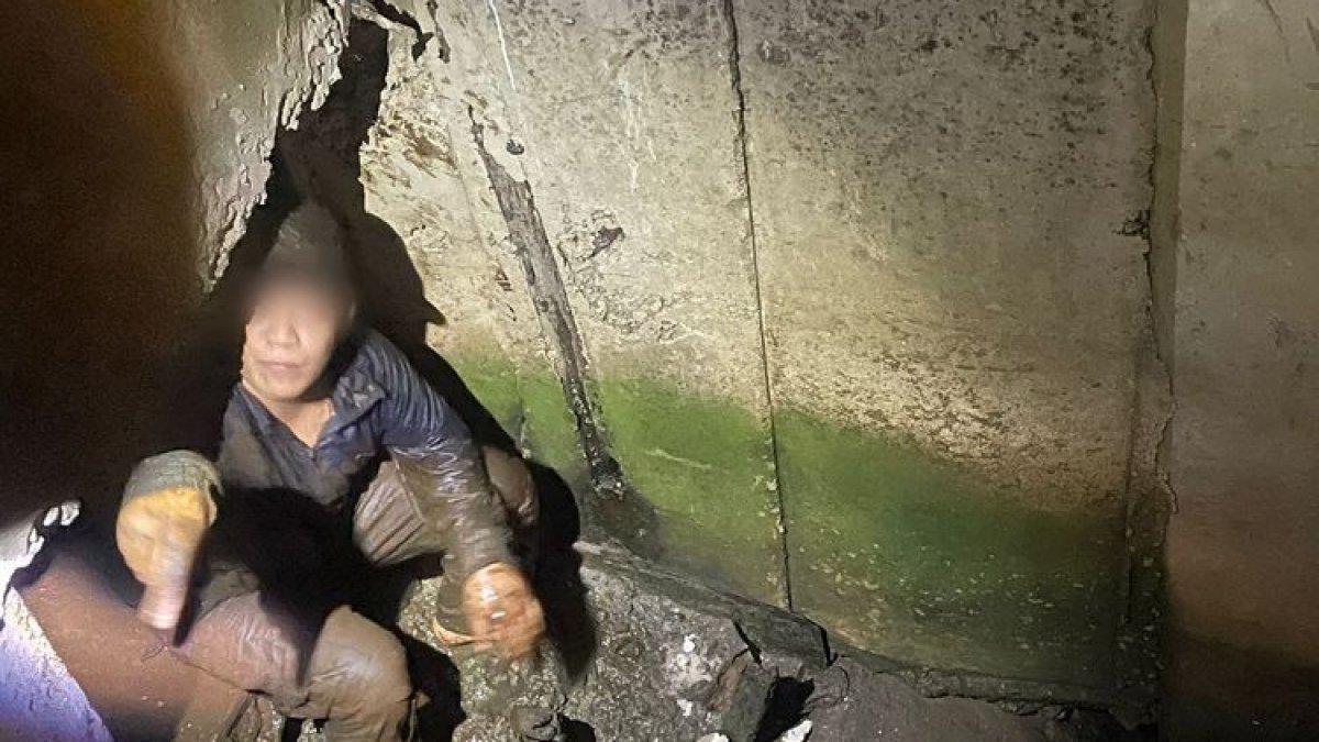 Pria berinisial RH (28) bersembunyi saat hendak bertransaksi narkoba di Jalan Raya Daan Mogot, Cengkareng Jakarta Barat, Minggu (19/11/2023).