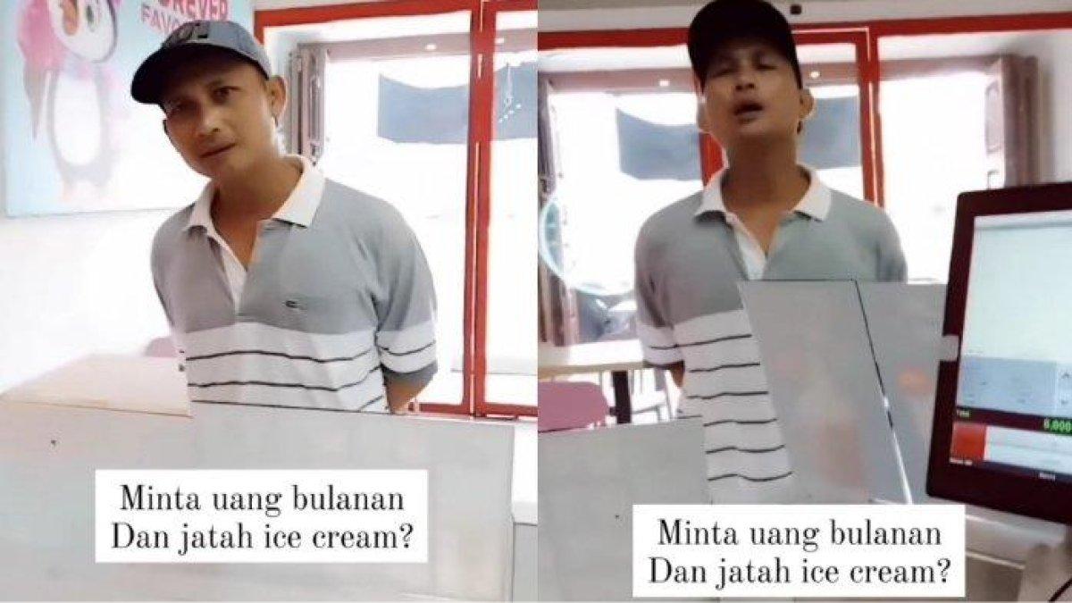 Pria di Medan palak karyawan es krim