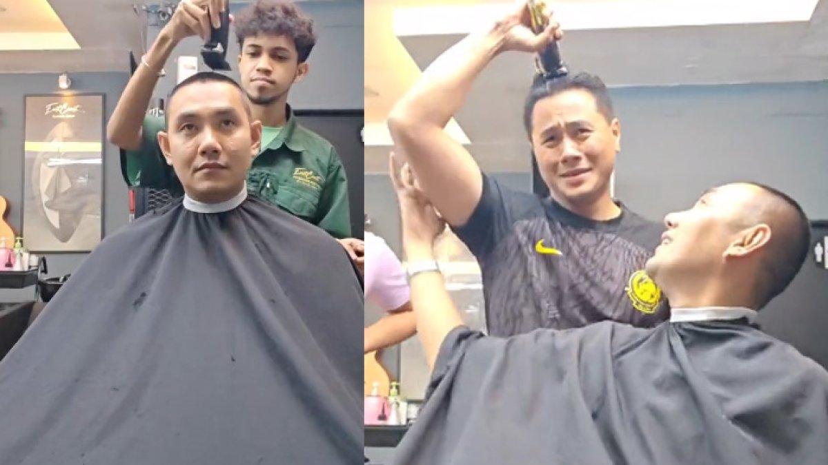 Pria ini spontan cukur botak rambutnya seperti sang sahabat