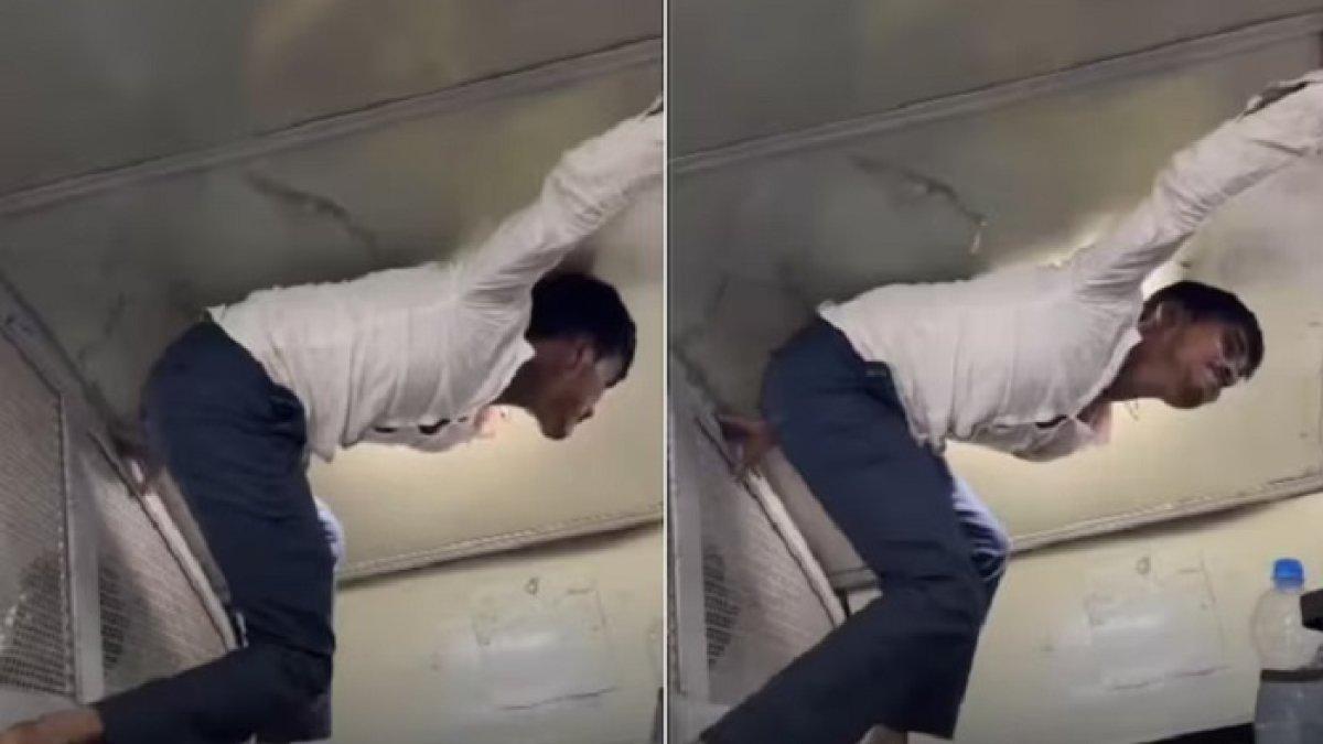 Pria jadi Spider-Man demi masuk ke toilet kereta api India.