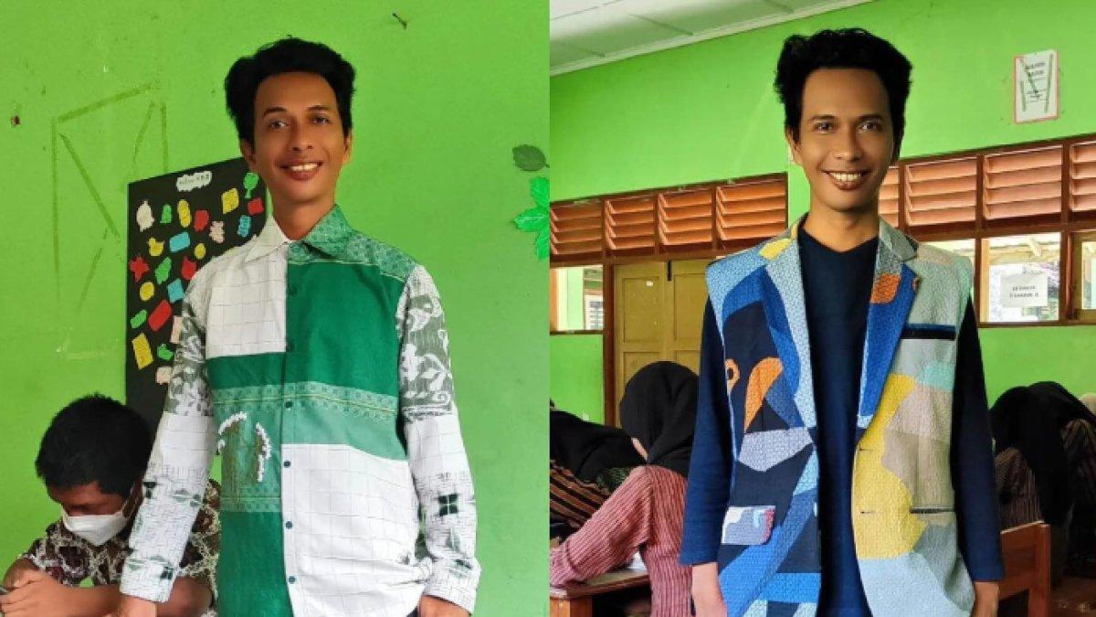 Profil Indra Gunawan guru SMKN 1 Pandak, Bantul yang viral jadi model busana muridnya.